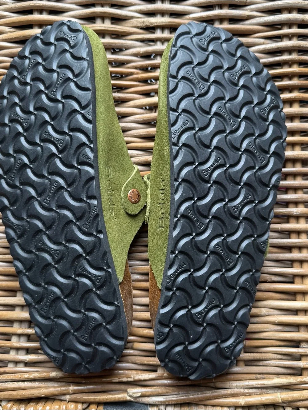 New Betula Birkenstock Boston Men's Green Suede Buckle Sandals 42 EU 9 US Clog